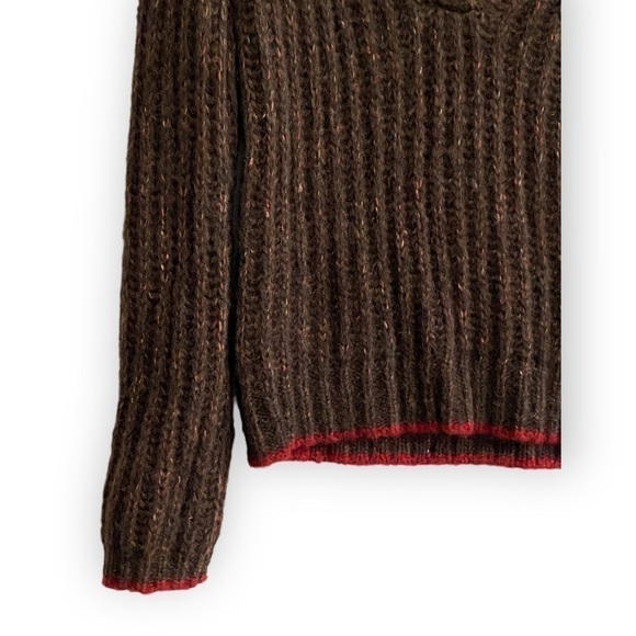 NWT La Ligne Sweater  V neck alpaca wool sweater, Brown, Size XS - Picture 6 of 15